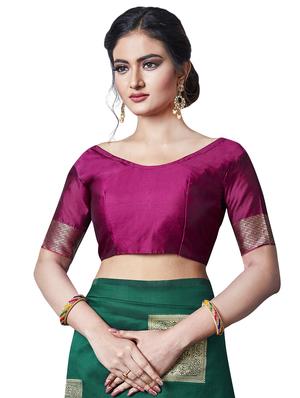 mehandi silk woven saree with blouse - 17549733 - Standard Image - 3