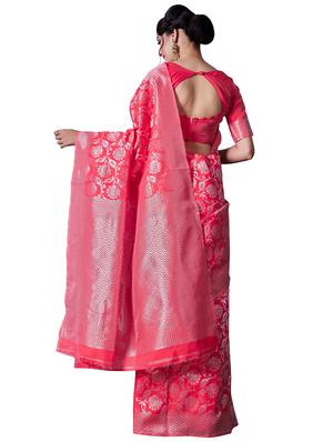 jacquard banarasi saree with blouse - 17549736 - Standard Image - 2