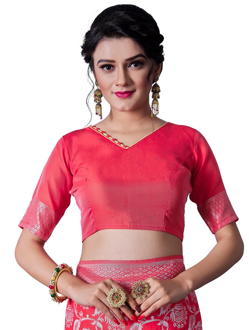 jacquard banarasi saree with blouse - 17549736 - Zoom Image - 3