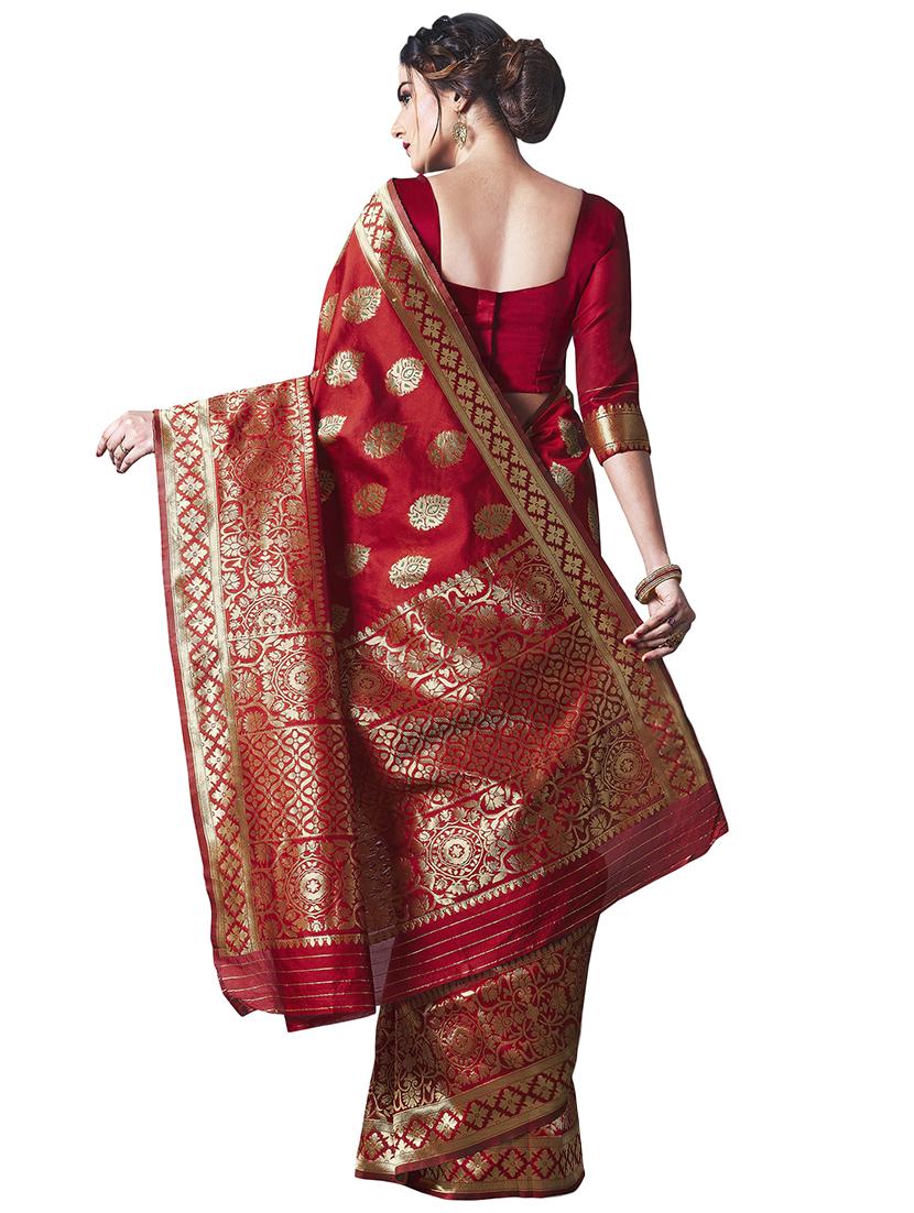 jacquard banarasi saree with blouse - 17549738 - Zoom Image - 2