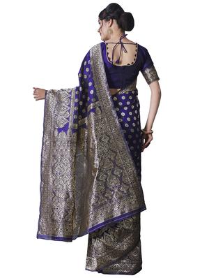 jacquard banarasi saree with blouse - 17549741 - Standard Image - 2