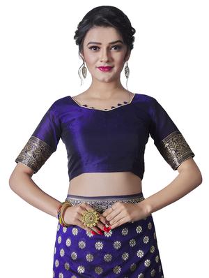 jacquard banarasi saree with blouse - 17549741 - Standard Image - 3
