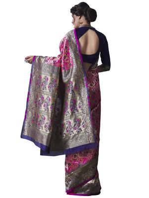 jacquard woven saree with blouse - 17549744 - Standard Image - 2