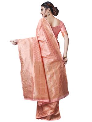 jacquard banarasi saree with blouse - 17549747 - Standard Image - 2