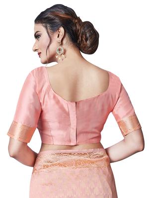 jacquard banarasi saree with blouse - 17549747 - Standard Image - 4