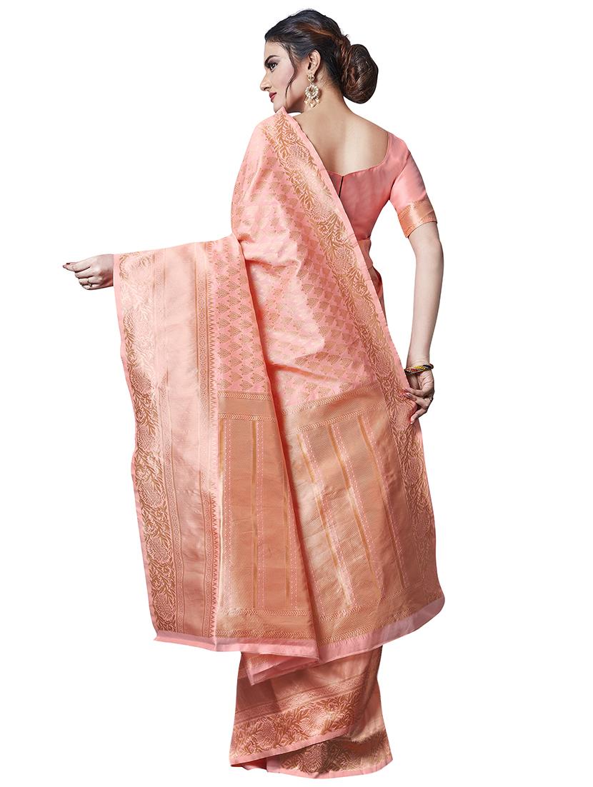 jacquard banarasi saree with blouse - 17549747 - Zoom Image - 2