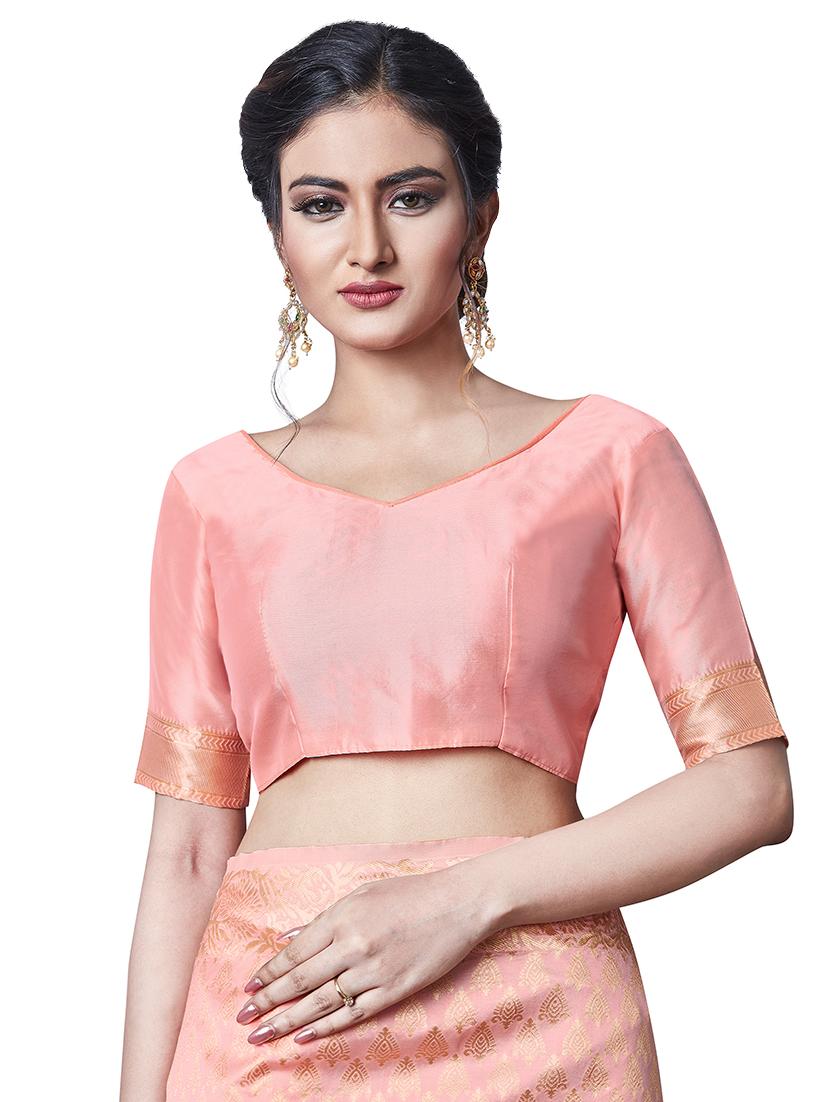 jacquard banarasi saree with blouse - 17549747 - Zoom Image - 3