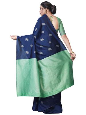jacquard woven saree with blouse - 17549753 - Standard Image - 2