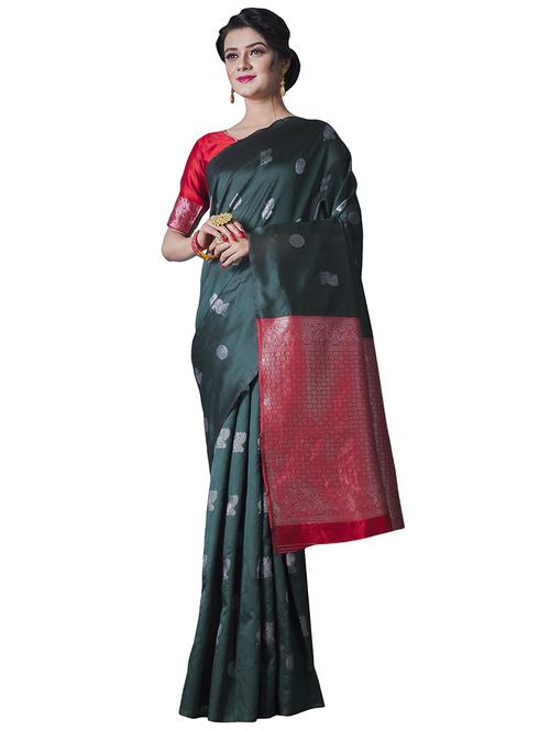 jacquard woven saree with blouse - 17549754 - Standard Image - 1