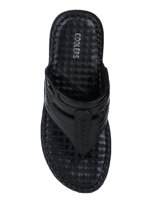 black leather toe separator slippers - 17549755 - Standard Image - 4