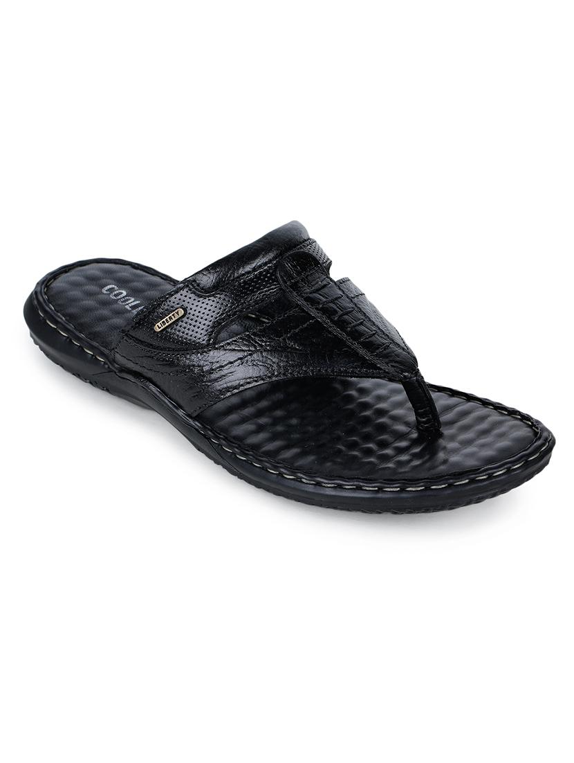 black leather toe separator slippers - 17549755 - Zoom Image - 1