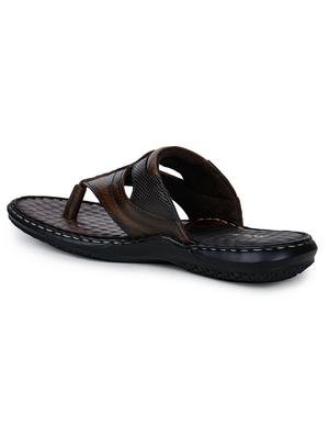 brown leather toe separator slippers - 17549756 - Standard Image - 3