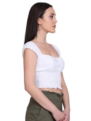 smock detail crop top - 17549999 - Standard Image - 2