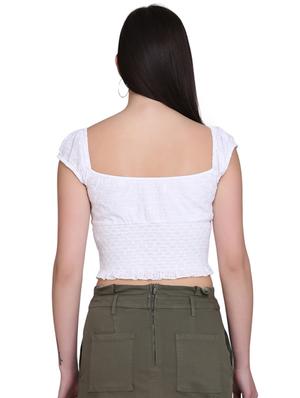 smock detail crop top - 17549999 - Standard Image - 3