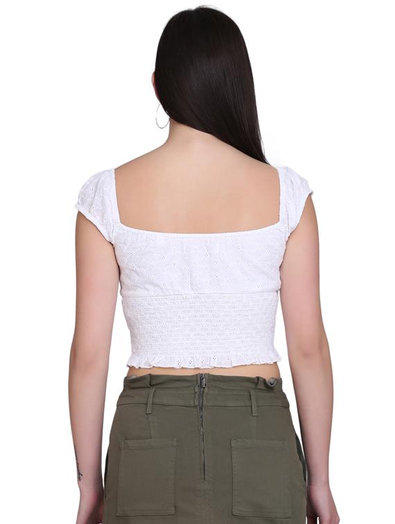 smock detail crop top - 17549999 - Zoom Image - 3