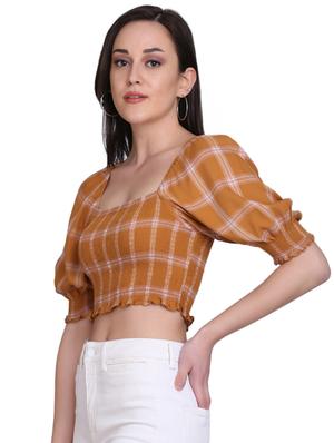 checkered crop top - 17550004 - Standard Image - 2