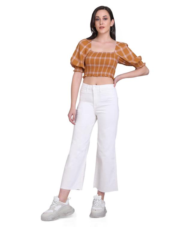 checkered crop top - 17550004 - Zoom Image - 4