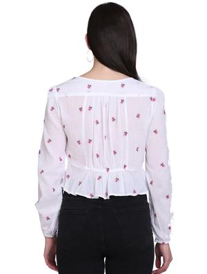 tie front crop top - 17550006 - Standard Image - 3