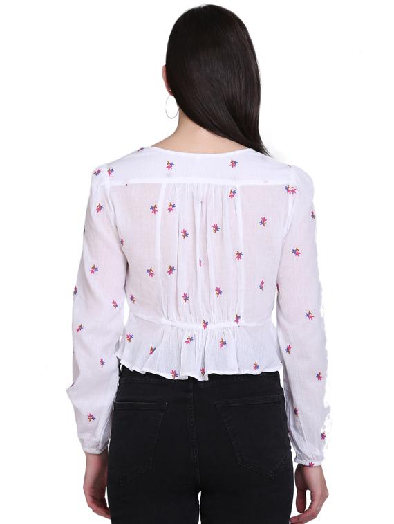 tie front crop top - 17550006 - Zoom Image - 3