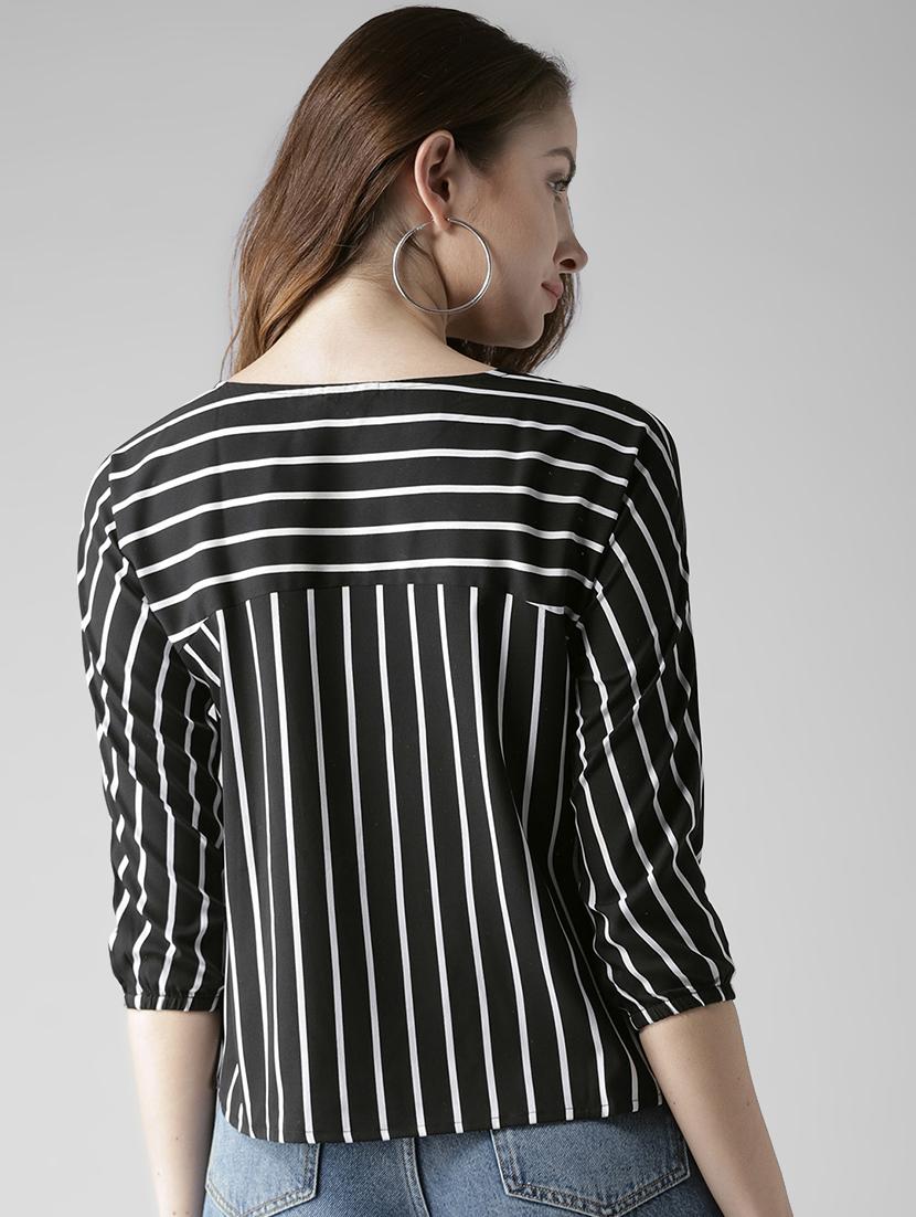round neck striped top - 17550157 - Zoom Image - 3