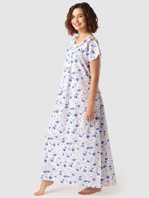 lace detail floral nighty - 17550278 - Standard Image - 3