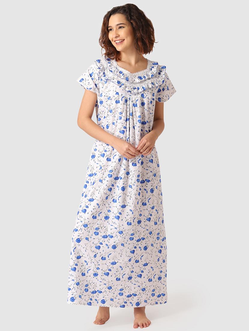 lace detail floral nighty - 17550278 - Zoom Image - 1