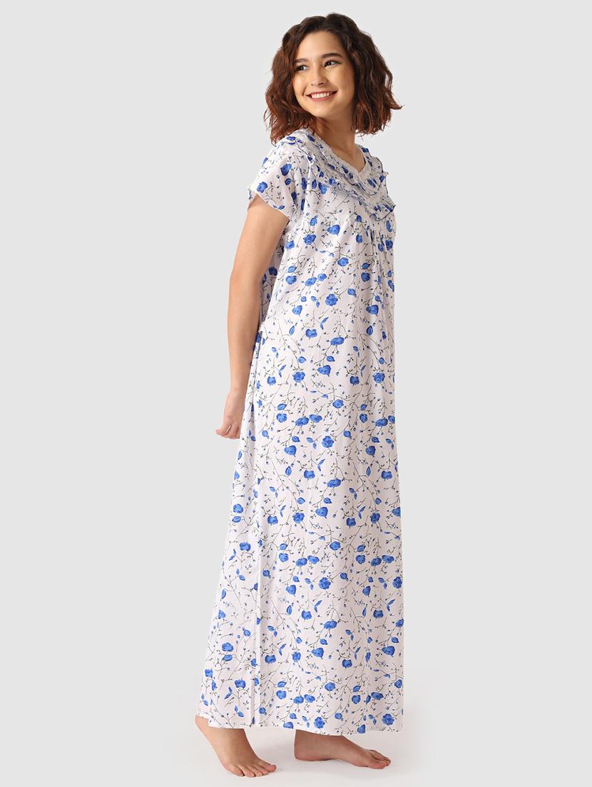 lace detail floral nighty - 17550278 - Zoom Image - 4