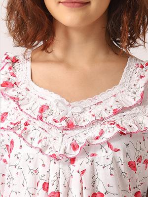 lace detail floral nighty - 17550279 - Standard Image - 6