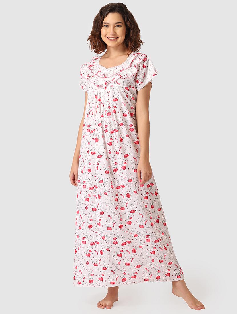 lace detail floral nighty - 17550279 - Zoom Image - 1