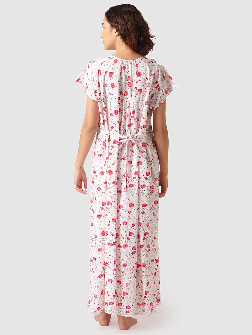 lace detail floral nighty - 17550279 - Zoom Image - 5