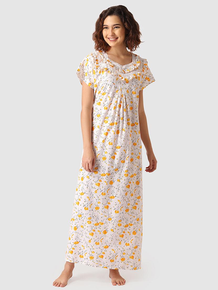 lace detail floral nighty - 17550280 - Zoom Image - 1
