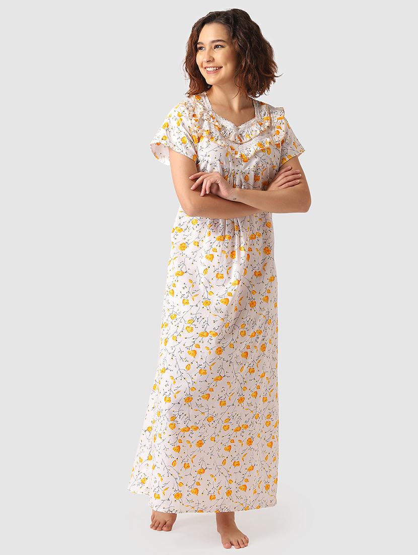 lace detail floral nighty - 17550280 - Zoom Image - 2