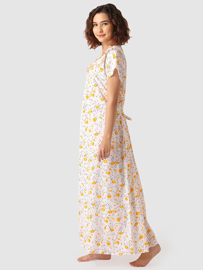 lace detail floral nighty - 17550280 - Zoom Image - 3