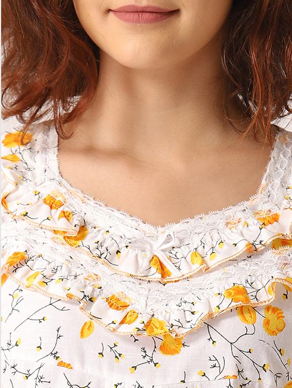 lace detail floral nighty - 17550280 - Zoom Image - 6