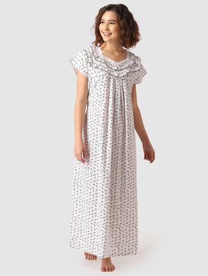lace detail printed nighty - 17550288 - Standard Image - 4