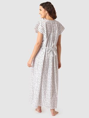 lace detail printed nighty - 17550288 - Standard Image - 5