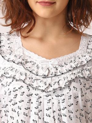 lace detail printed nighty - 17550288 - Standard Image - 6