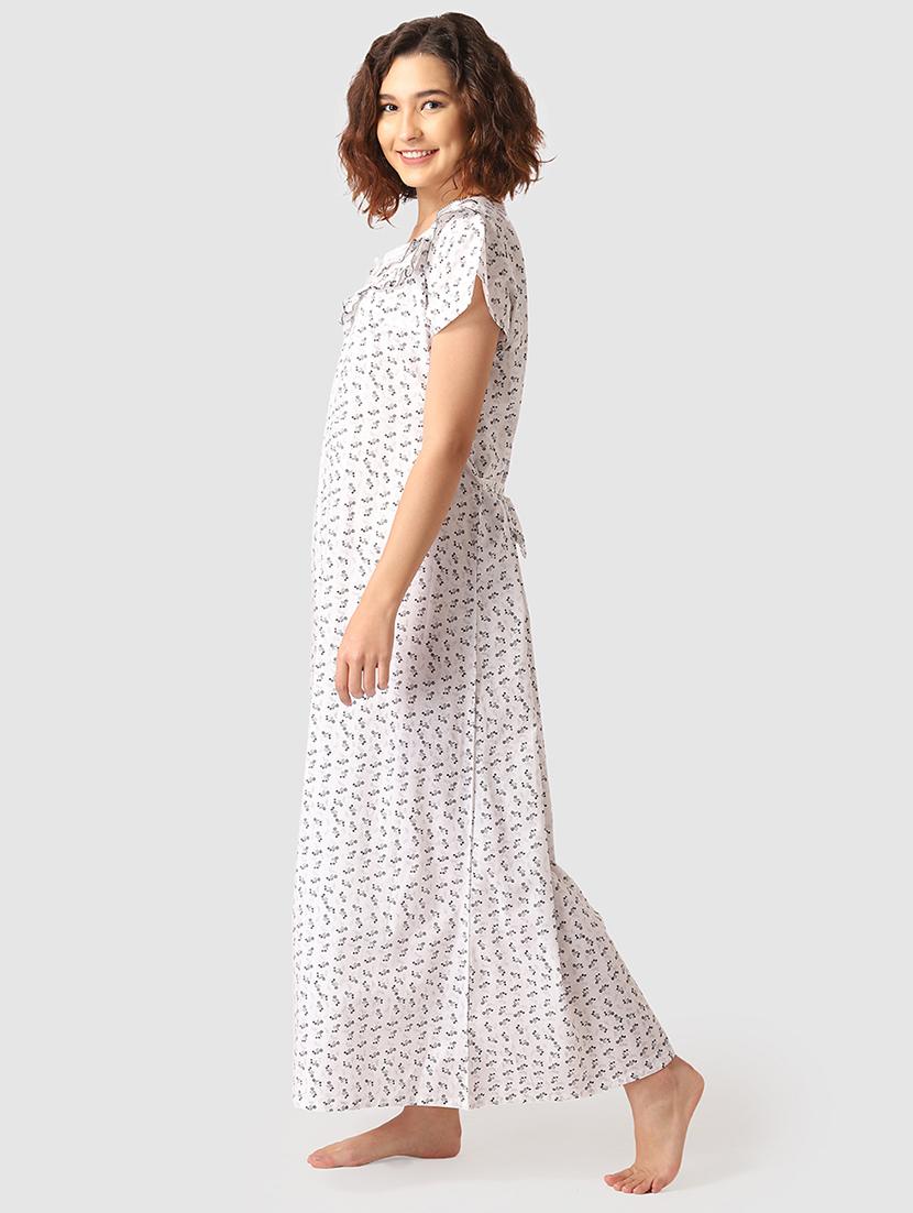 lace detail printed nighty - 17550288 - Zoom Image - 2