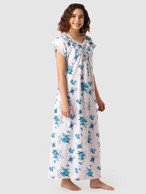 lace detail printed nighty - 17550291 - Standard Image - 3