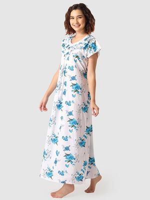 lace detail printed nighty - 17550291 - Standard Image - 4