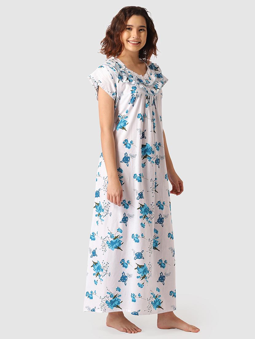 lace detail printed nighty - 17550291 - Zoom Image - 3