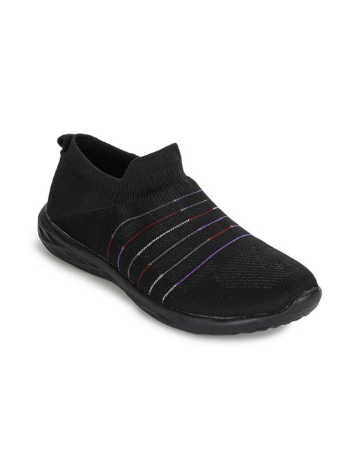 black mesh slip on sports shoes - 17550301 - Very Small Image - 1