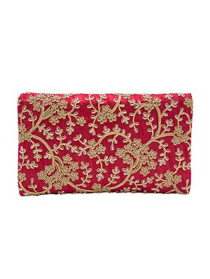 maroon faux silk envelope clutch - 17550379 - Standard Image - 2