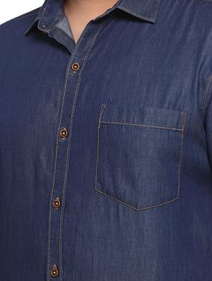 plus size blue solid casual shirt - 17550406 - Standard Image - 5