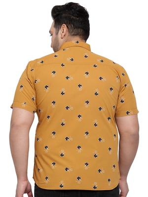 plus size yellow floral print casual shirt - 17550418 - Standard Image - 3