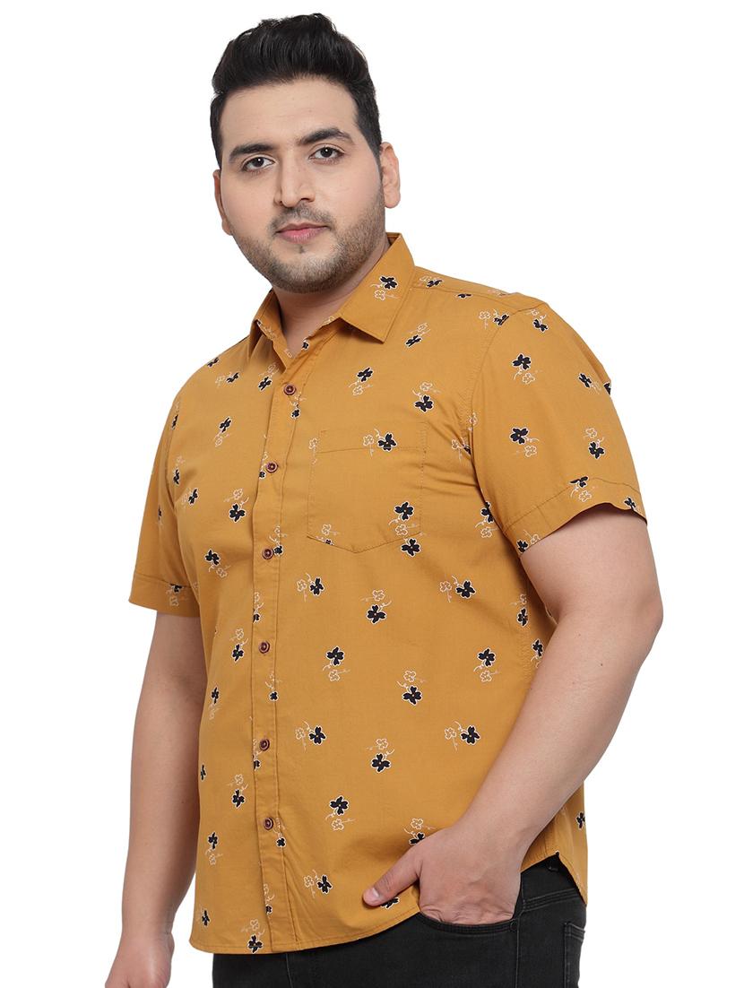 plus size yellow floral print casual shirt - 17550418 - Zoom Image - 2