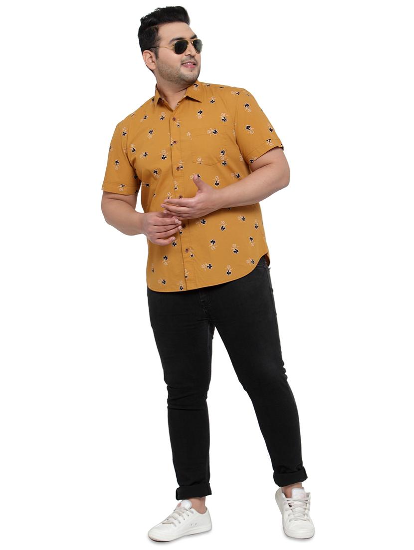 plus size yellow floral print casual shirt - 17550418 - Zoom Image - 4