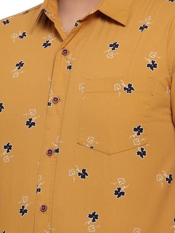 plus size yellow floral print casual shirt - 17550418 - Zoom Image - 5