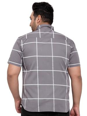 plus size grey checkered casual shirt - 17550422 - Standard Image - 4