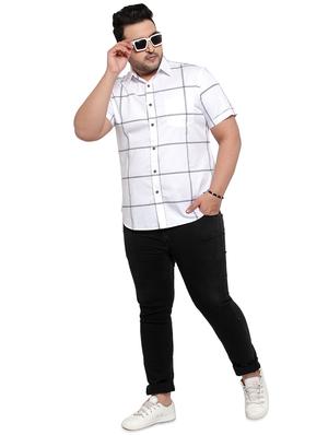 plus size white checkered casual shirt - 17550423 - Standard Image - 4